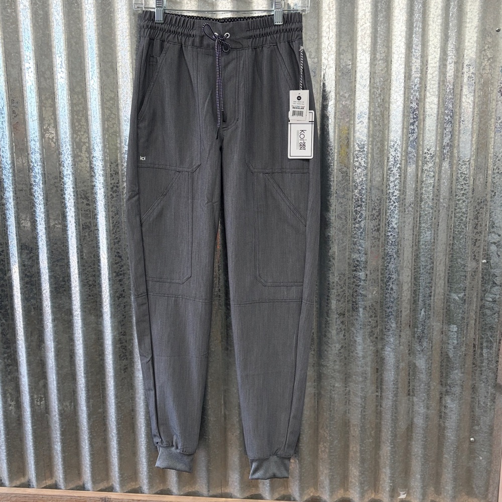 Koi Mens Jogger Scrub Pant-Heather Grey-Short Length